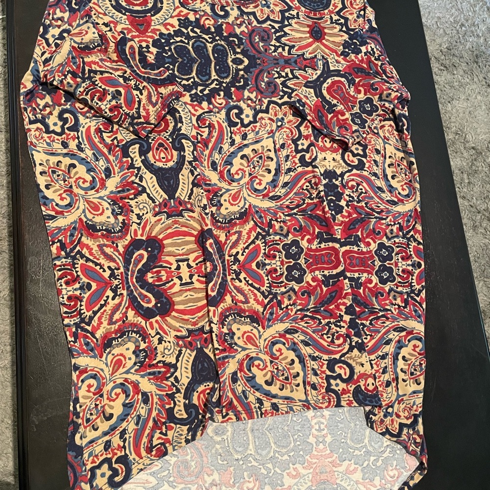 LuLaRoe Red and Blue Paisley Tunic